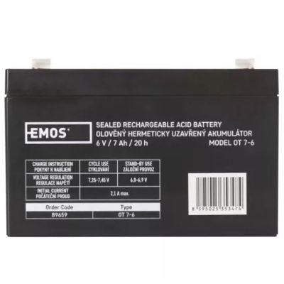 EMOS Bezúdržbový olovený akumulátor 6V 7Ah B9659